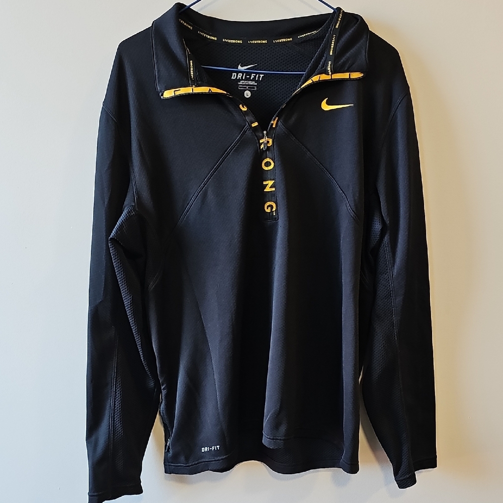 Nike Large Black and Yellow Dri-FIT Half Zip Jacket